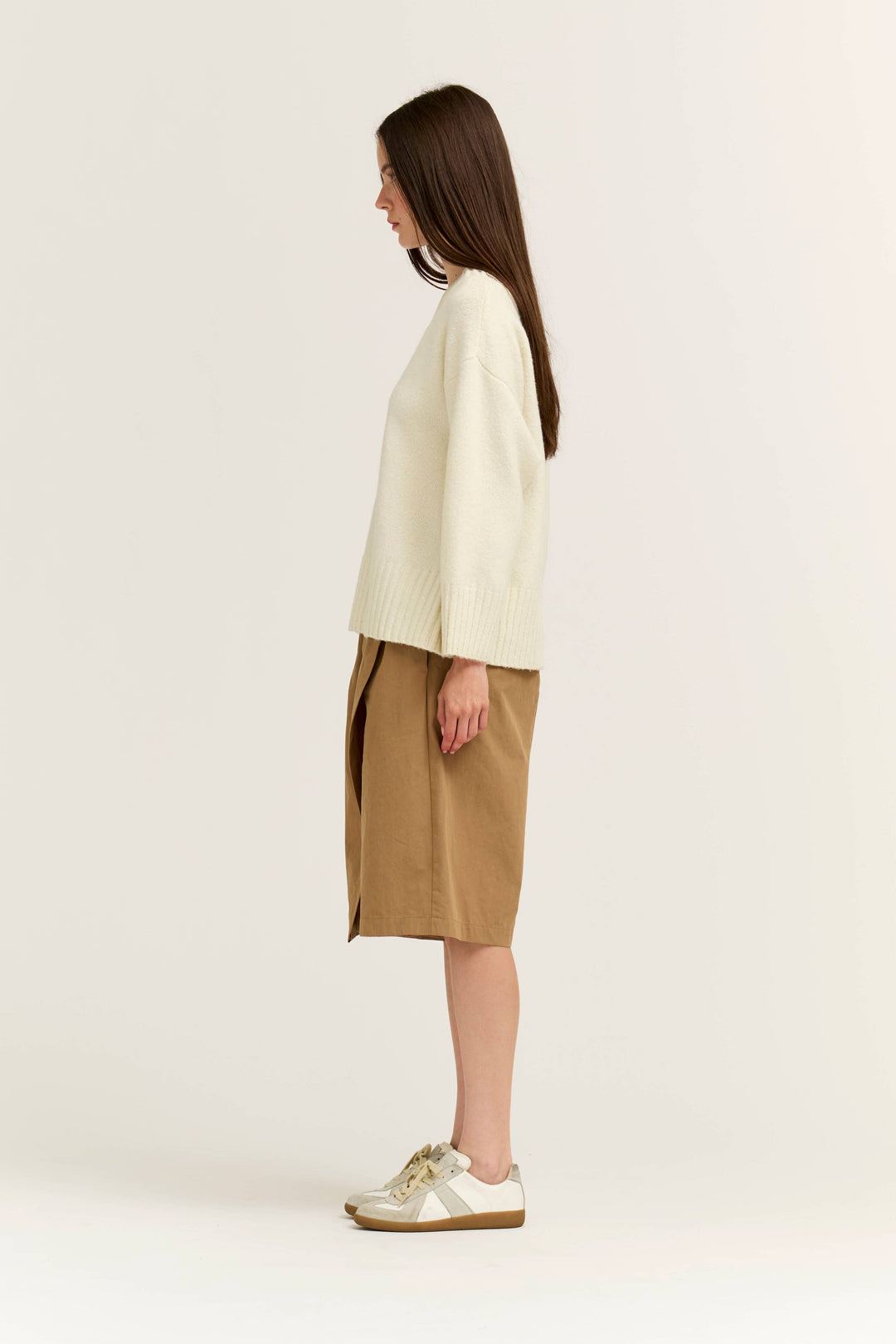 Wide Rib Knit Trim Sweater