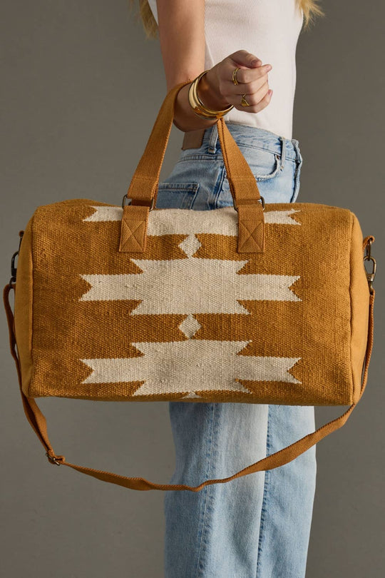Camel & Cream Aztec Duffel