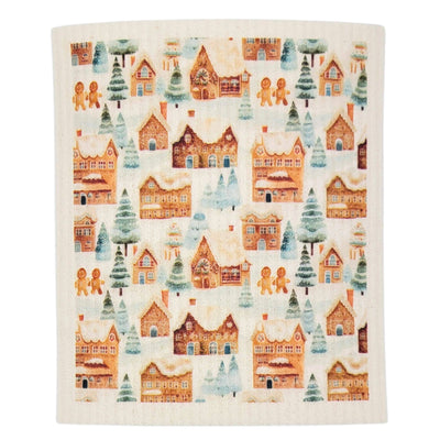 Gingerbread Village Swedish Dishcloth