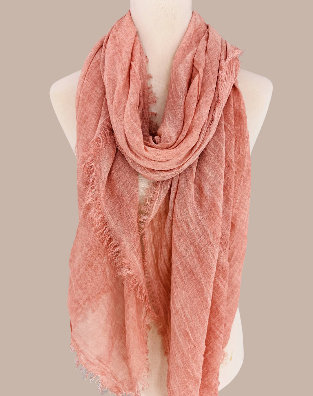 Stonewashed Solid Color Frayed Oversized Scarf