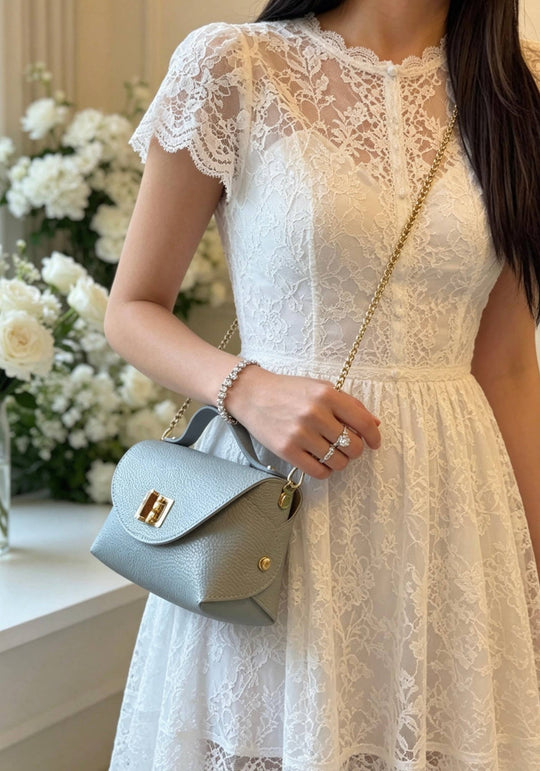 Mini Bag in Genuine Hammered Leather Made in Italy