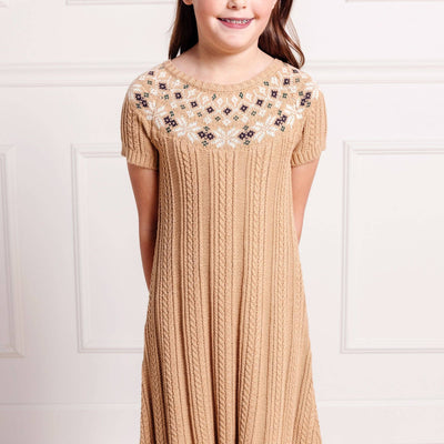 Fair Isle Cable Organic Sweater Dress