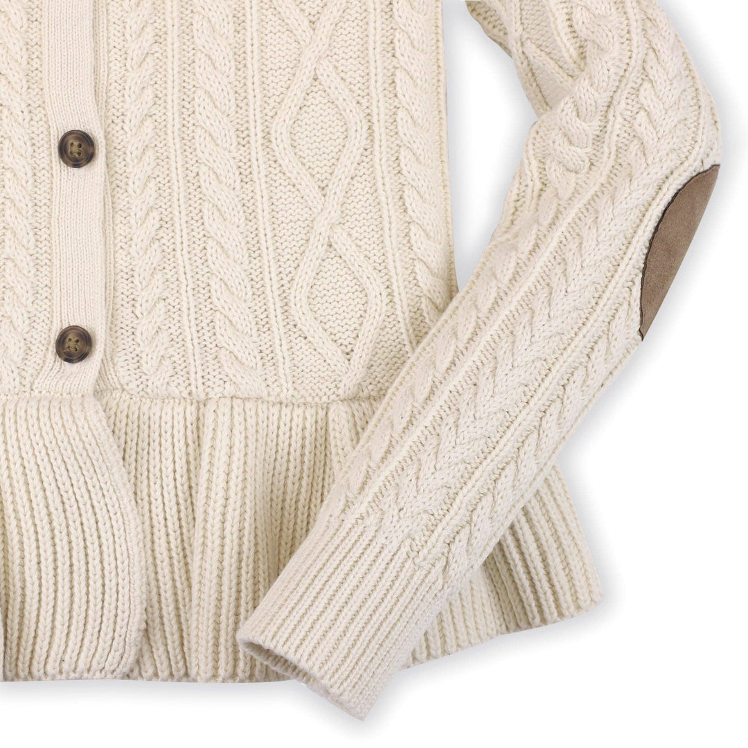 Cable Peplum Cardigan