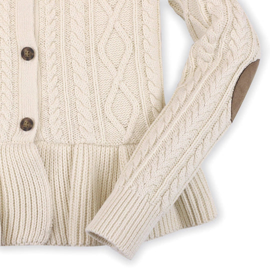 Cable Peplum Cardigan