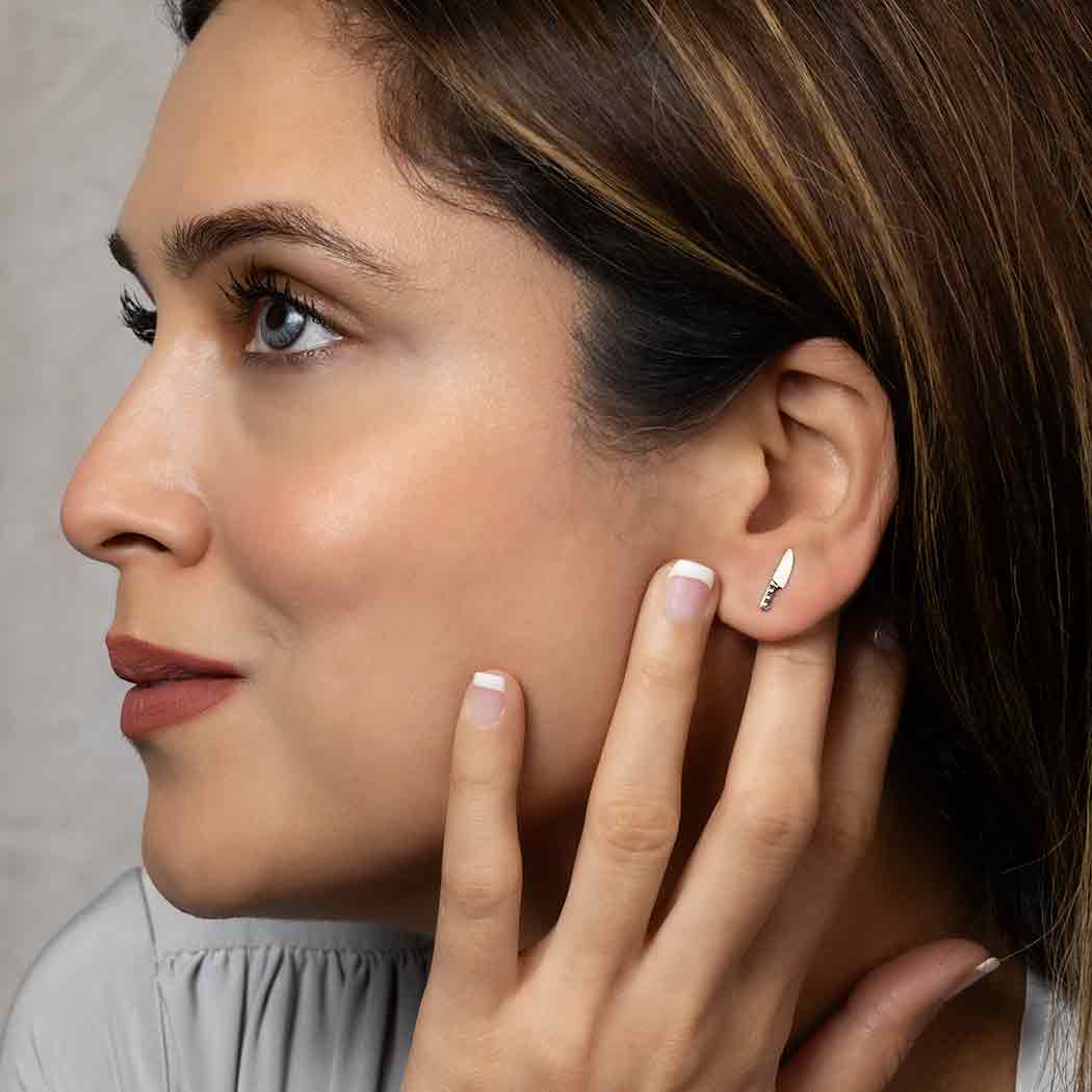 Sterling Silver Kitchen Knife Post Earrings