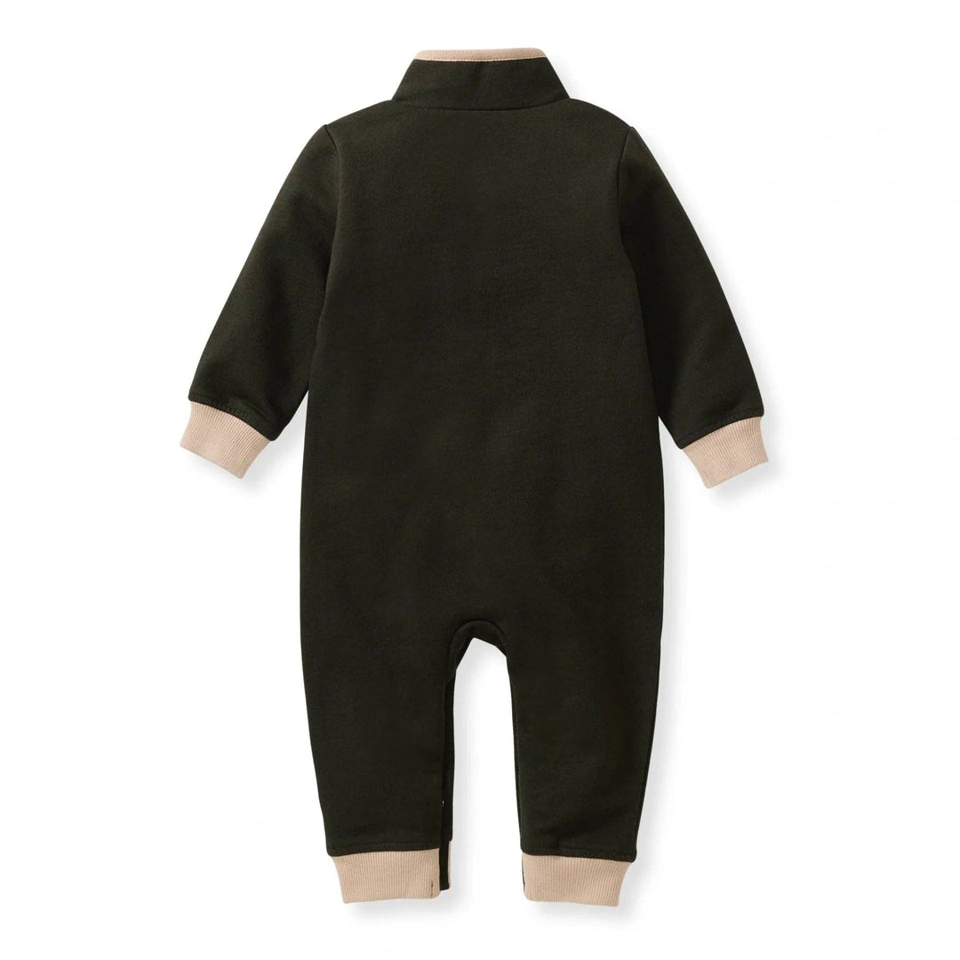 Organic Quarter Zip Baby Boy Jumpsuit
