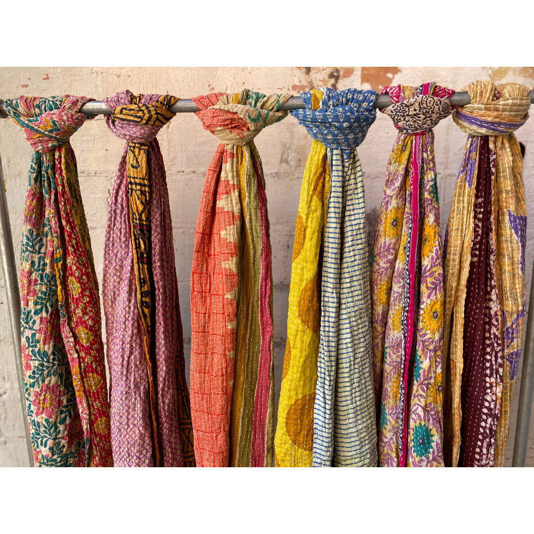 Seeds Kantha Scarf Scarves | Made From Recycled Cotton Sarees - Simple Good