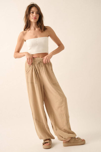 Mineral Washed Crinkle Cotton Parachute Pants
