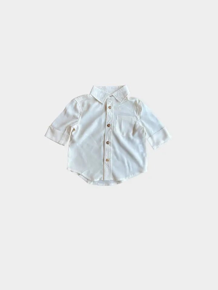 Babysprouts Baby Boy Button Up in Cream - Simple Good