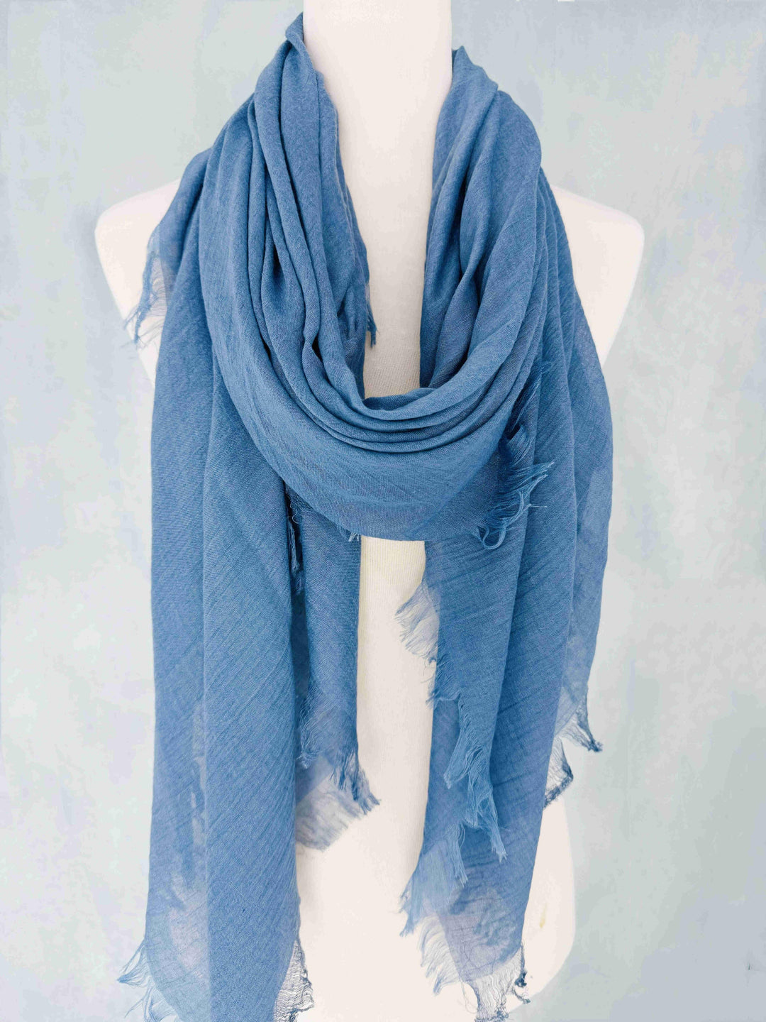 Soft Cotton Solid Frayed Scarf