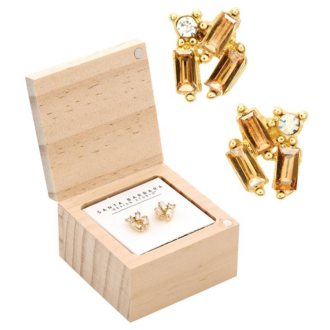 Treasure Box Earrings - Golden Shadow