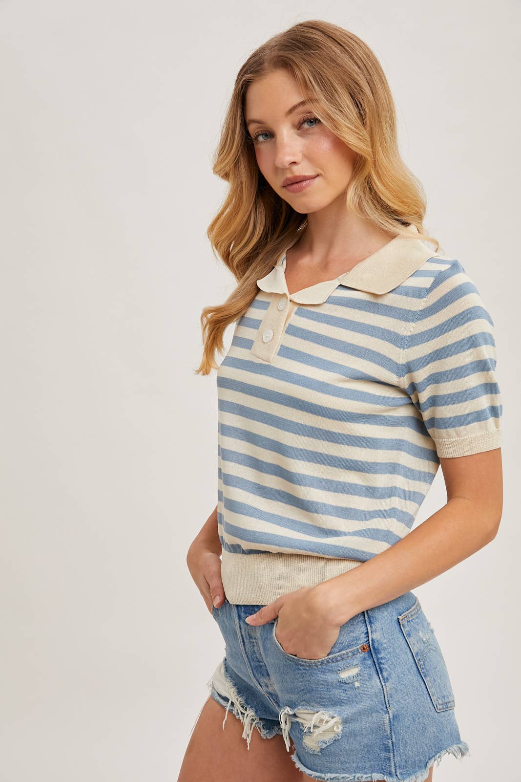 Striped Knit Polo
