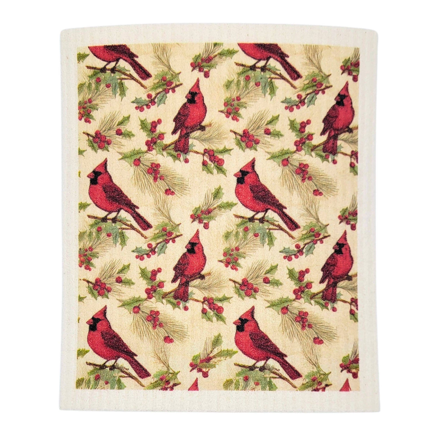 Red Cardinal Christmas Swedish Dishcloths