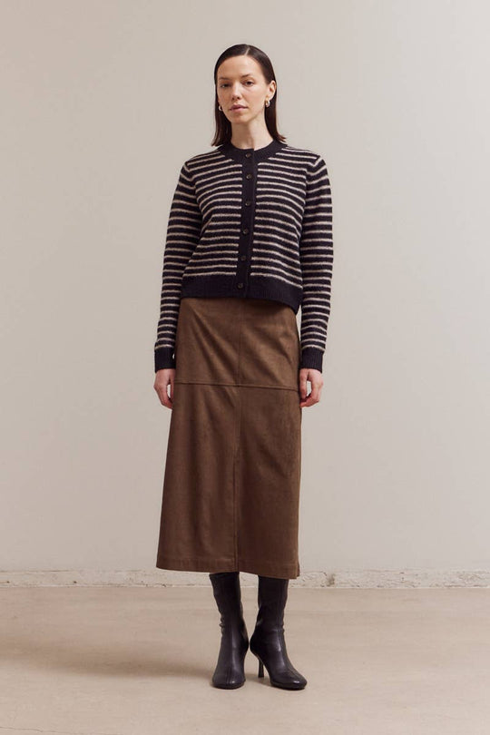 Thin Striped Button Up Cardigan