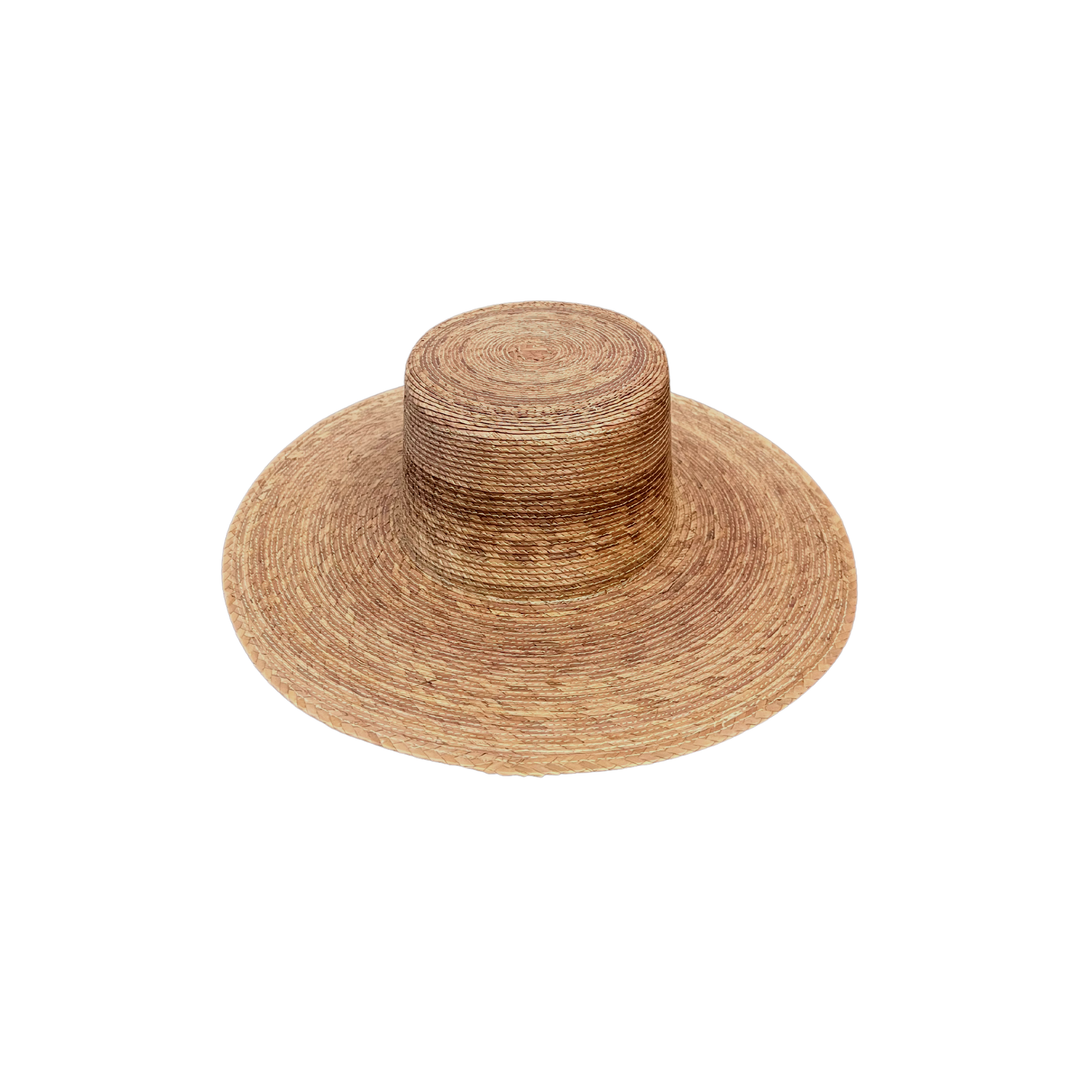 Palm Leaf Wide Brim Toasted Lacquer Hat