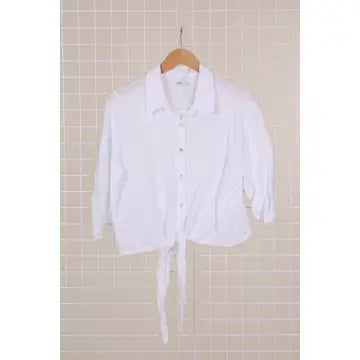 Tie Front Linen Button Up