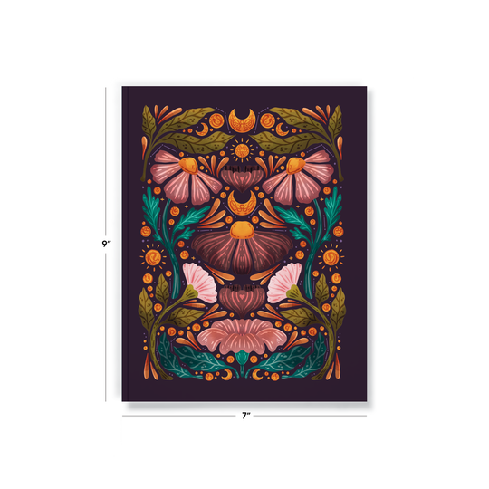 Midnight Blooms Medium Layflat Notebook