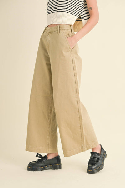 Casual Wide Leg Cotton Pants