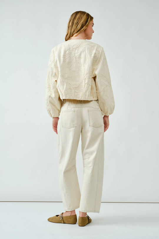 Embroidered Bomber Cotton Jacket