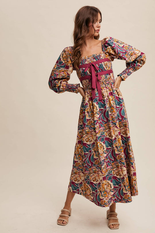 Floral Smocked Maxi Dress