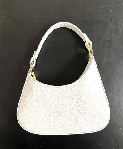 Suie Valentini srl Genuine leather shoulder mini bag, made in Italy, art.112423: White - Simple Good