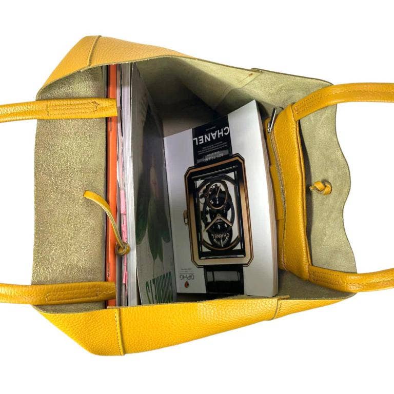 Large University Leather Shopper Bag