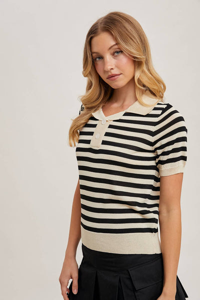 Striped Knit Polo