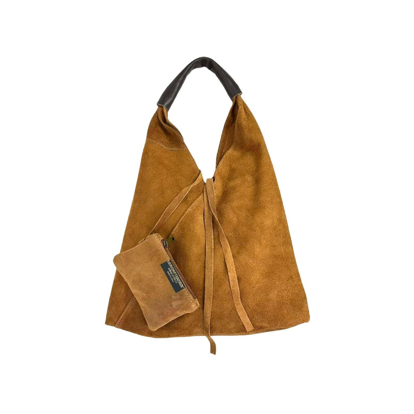 Suede Leather Shoulder Bag with Coin Purse
