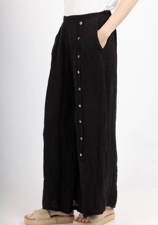 Straight buttoned Linen trousers
