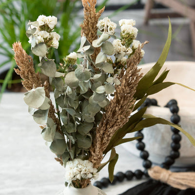 Andaluca Petite Floral and Eucalyptus 12" Bouquet: White Floral - Simple Good