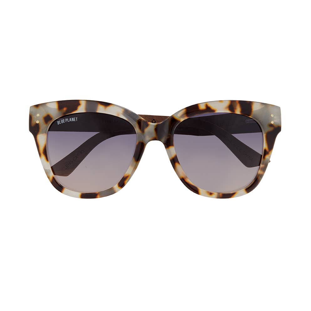 Cora Ivory Tortoise and Walnut Wood Sunglasses
