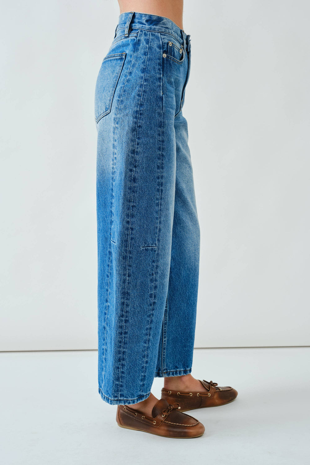 Medium Wash Barrel Jeans