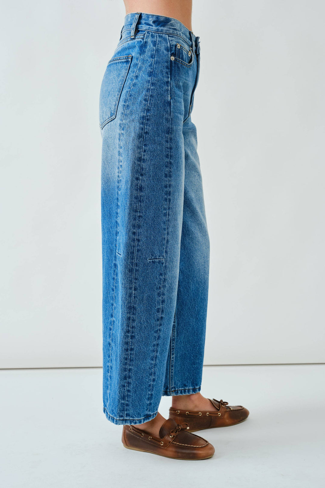 Medium Wash Barrel Jeans