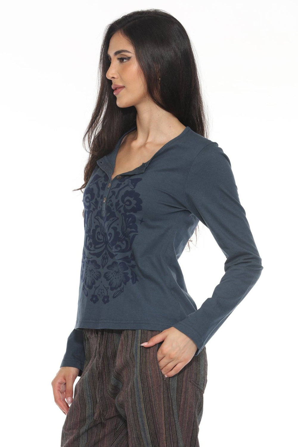 Nirvana Henley Long Sleeve Tee