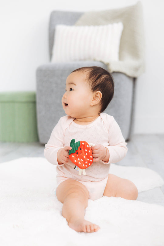 Strawberry Crinkle Baby Teether