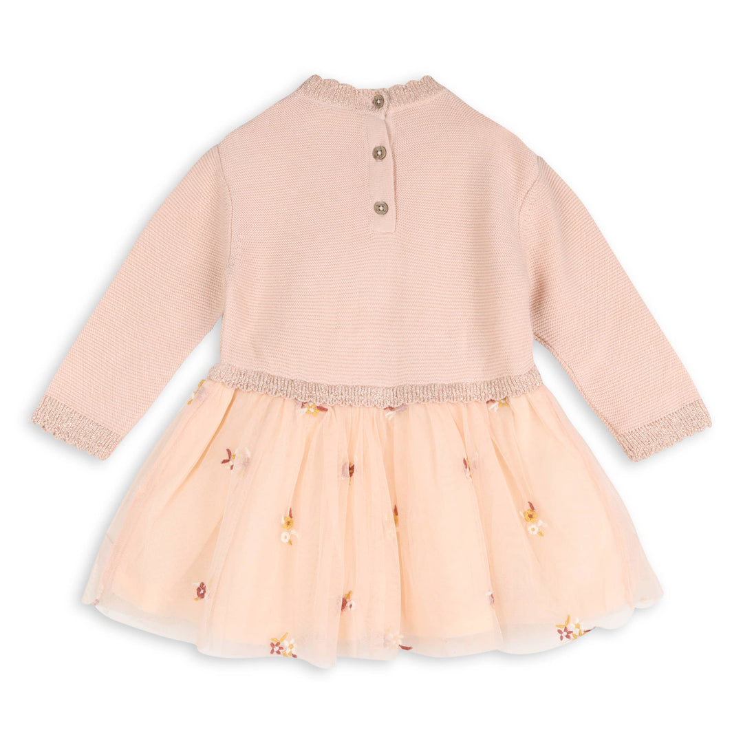Floral Embroidery Knit Baby Tutu Dress
