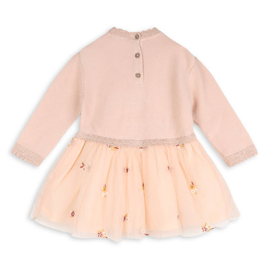 Floral Embroidery Knit Baby Tutu Dress