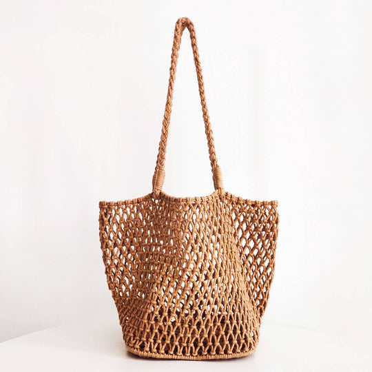 Woven Cotton Shoulder Beach Bag