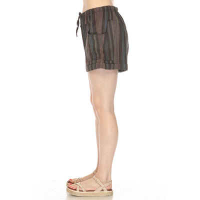 Stripe Tacked Cuffs Shorts
