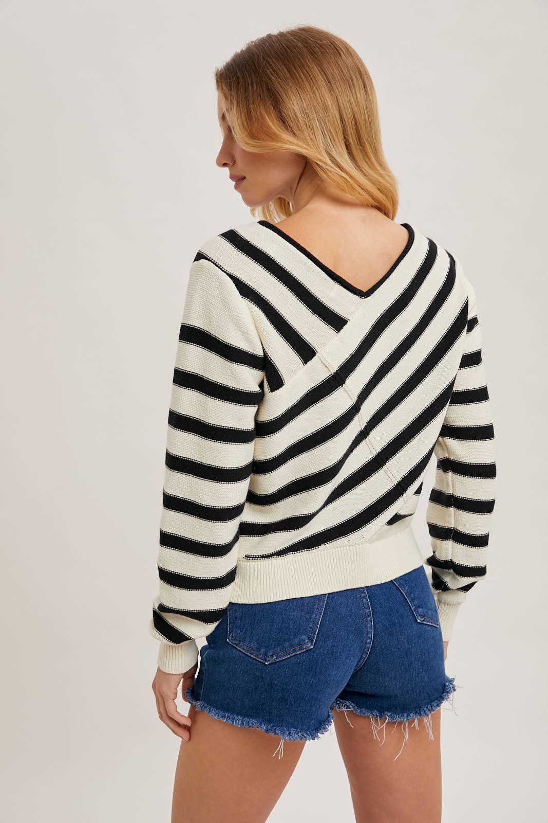 Striped Wrap Sweater