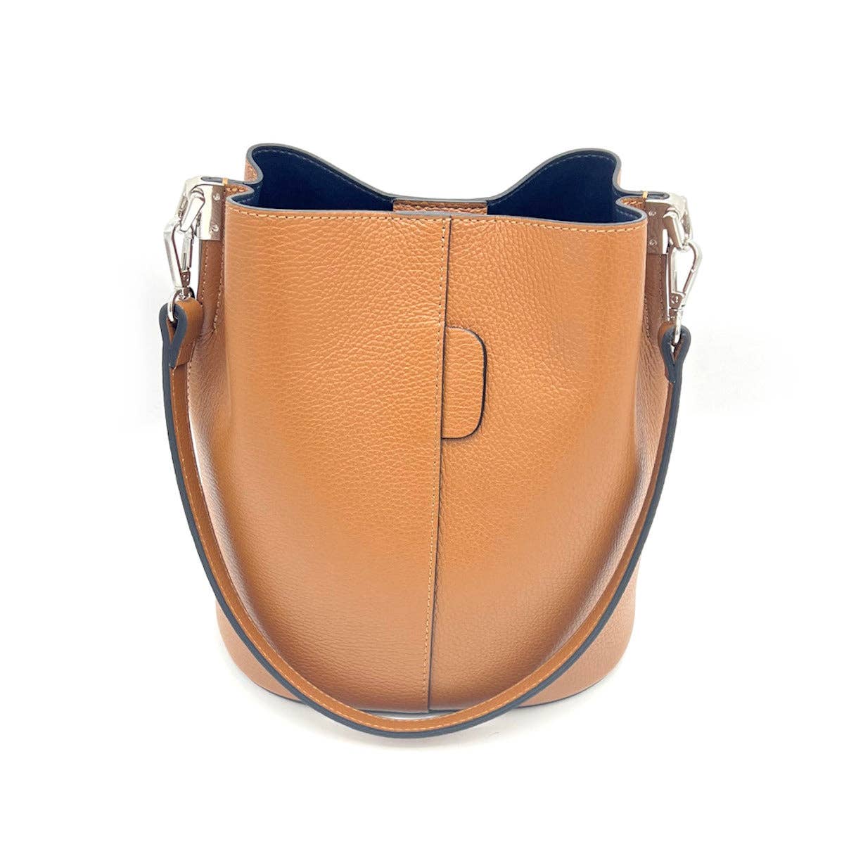 Brown Italian Leather Bucket Bag