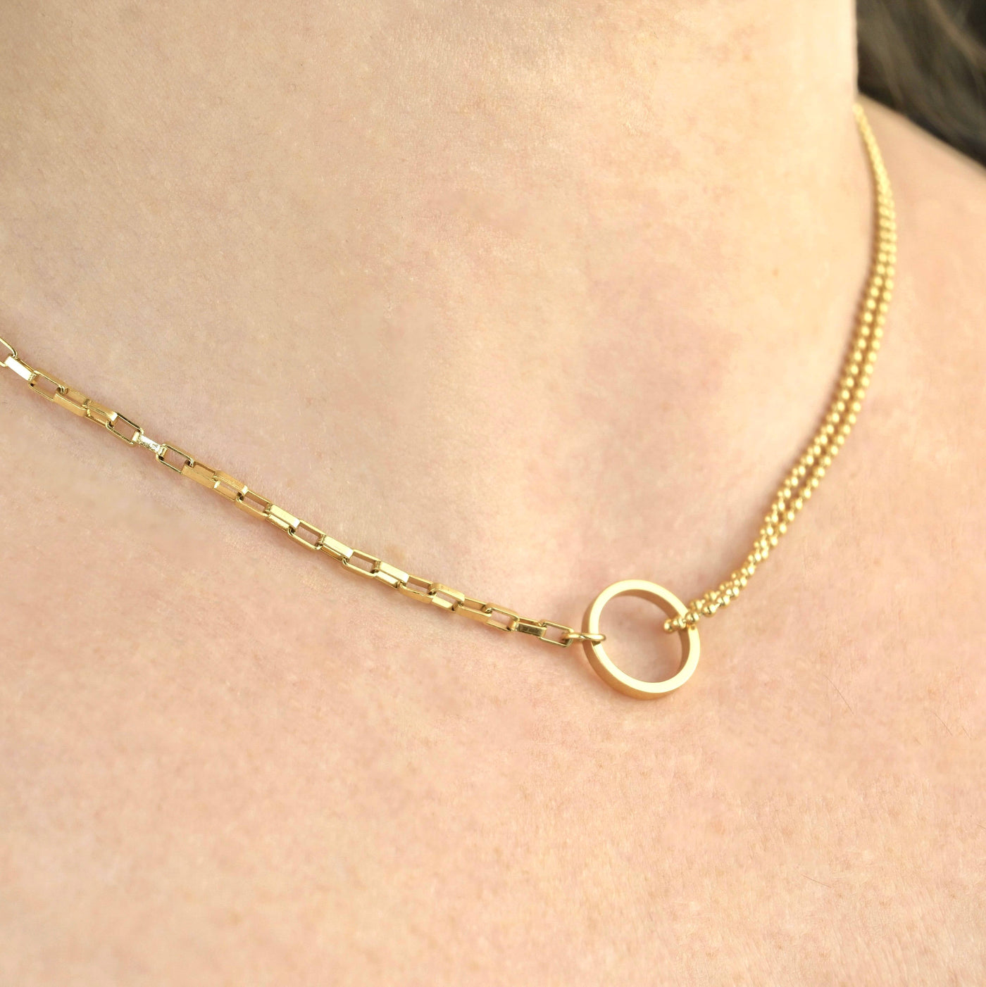 Waterproof Asymmetrical Circle Choker