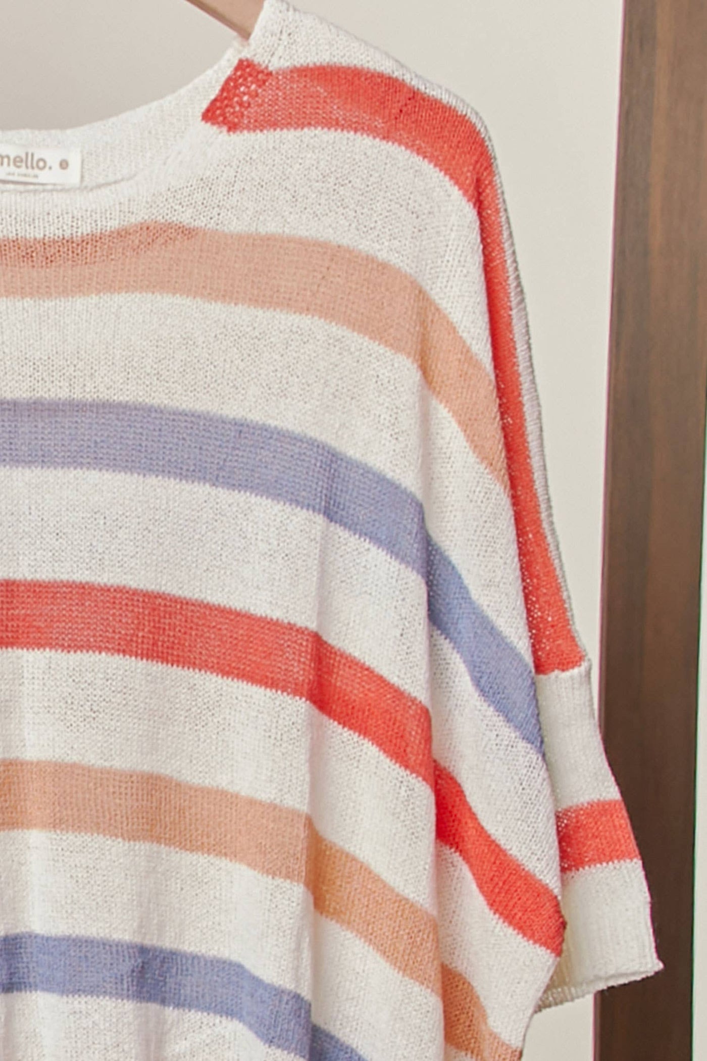 Loose Fit Multicolor Striped Knit Top
