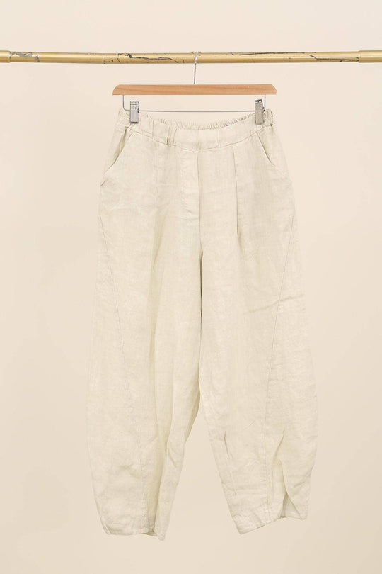 Barrel Fit Linen Ankle Pants