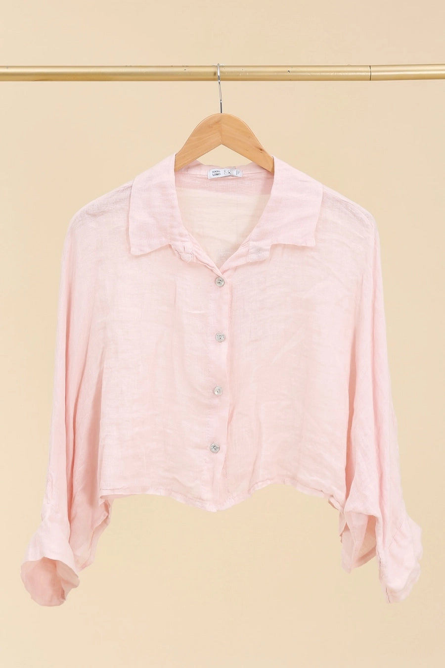Linen Cropped Button Up
