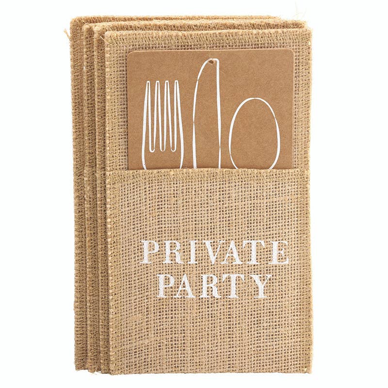 Face to Face Jute Utensil Holder Set of 4 - Beach