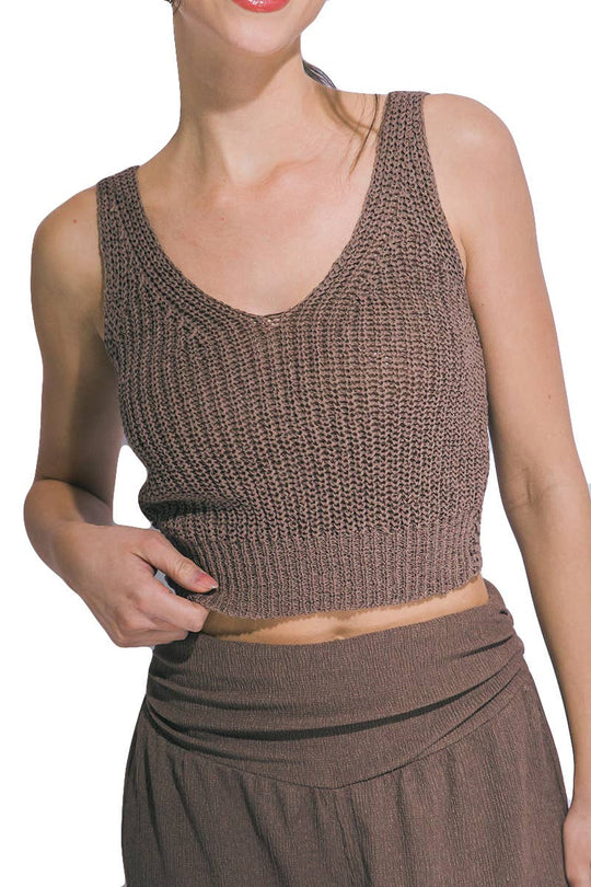 Knitted Twist Back Crop Top