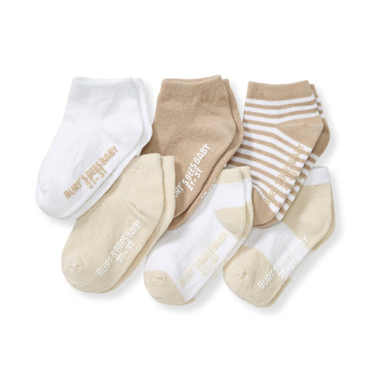 Solid & Stripes Organic Cotton Baby Ankle Socks 6 Pack