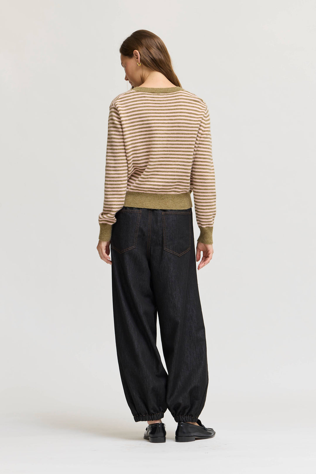 Striped V-Neck Sweater Top