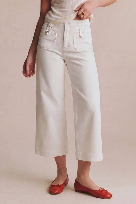 High Rise Cropped Palazzo Jeans
